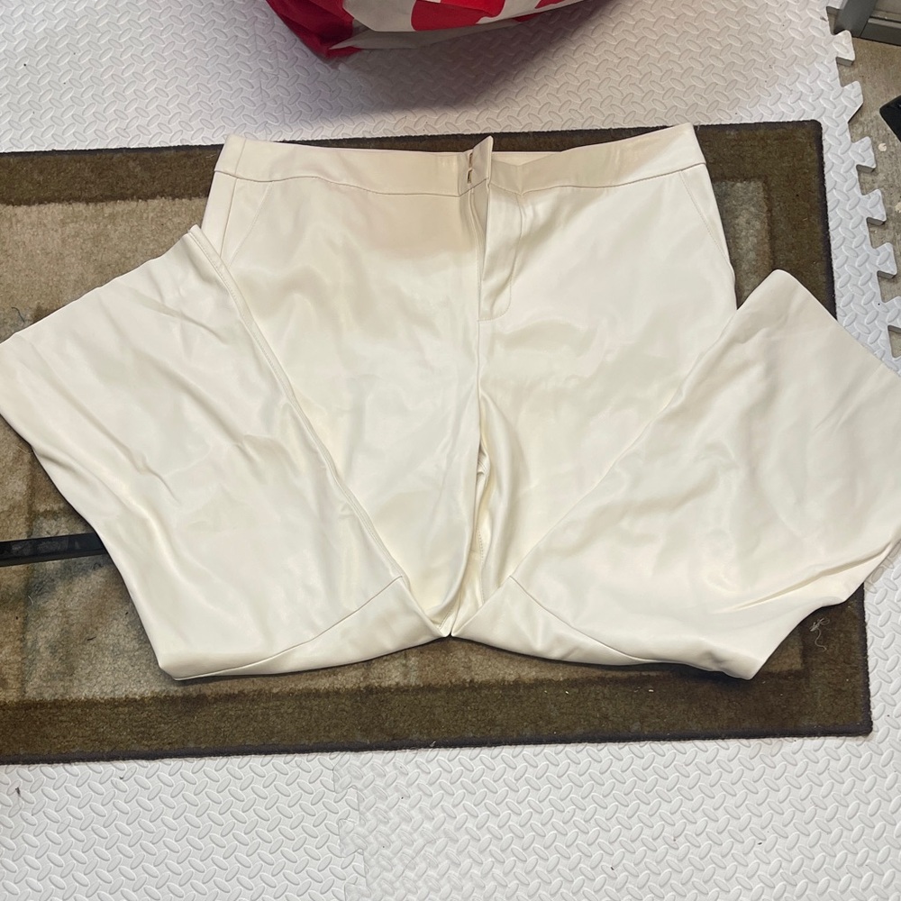 INC International Concepts Cream Wide-Leg Trousers